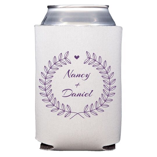 Heart and Wreath Collapsible Koozies